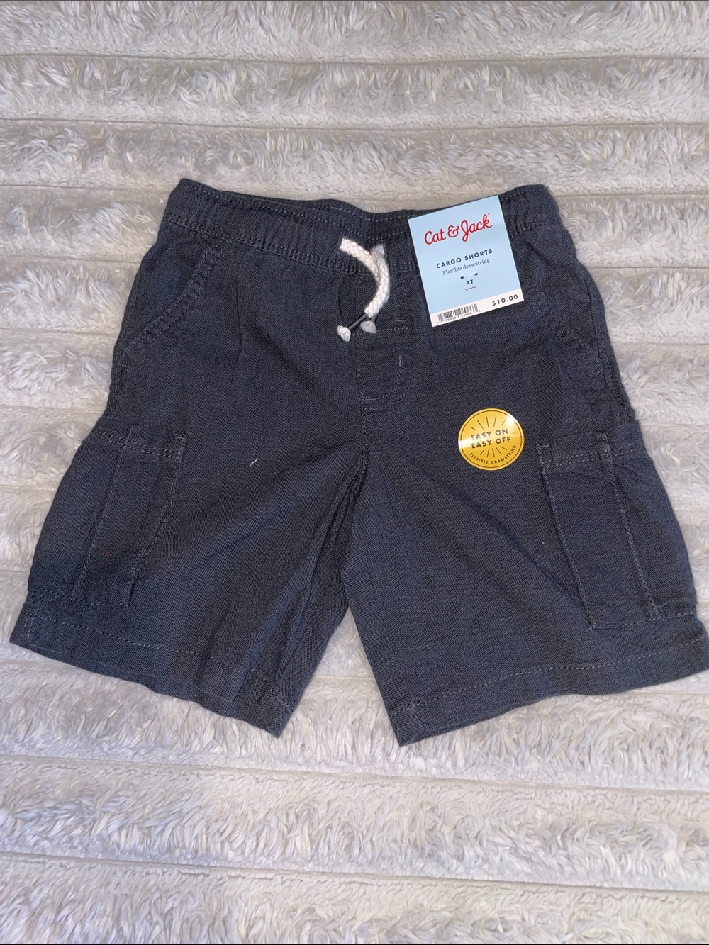 Cat & Jack Black Cargo Shorts with Drawstring
